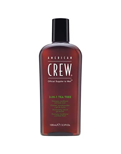 Shampoo, Conditioner & Body Wash for Men by American Crew, 3-in-1, Tea Tree Scent, 3.3 Fl Oz $2.12