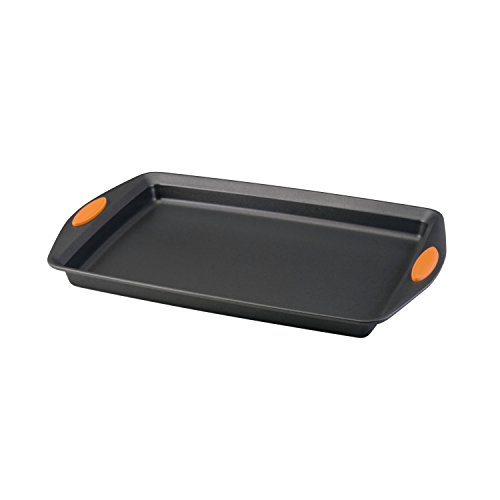 Rachael Ray Nonstick Bakeware with Grips, Nonstick Cookie Sheet / Baking Sheet - 11 Inch x 17 Inch, Gray with Orange Grips $12.99