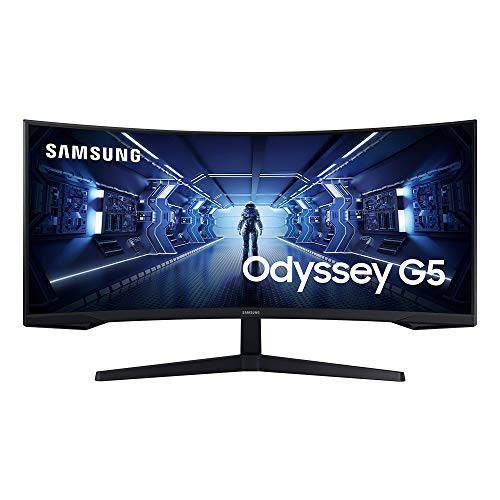 SAMSUNG 34-Inch Odyssey G5 Ultra-Wide Gaming Monitor with 1000R Curved Screen, 165Hz, 1ms, FreeSync Premium, WQHD (LC34G55TWWNXZA, 2020 Model), Black $409.99