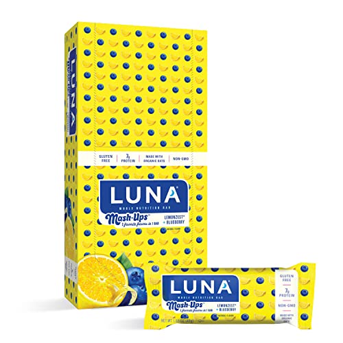 LUNA BAR - Mashups - Gluten Free Snack Bars - Lemon Zest & Blueberry - 7g of protein - Non-GMO - Plant-Based Wholesome Snacking - On the Go Snacks (1r, 15 Count $10.46