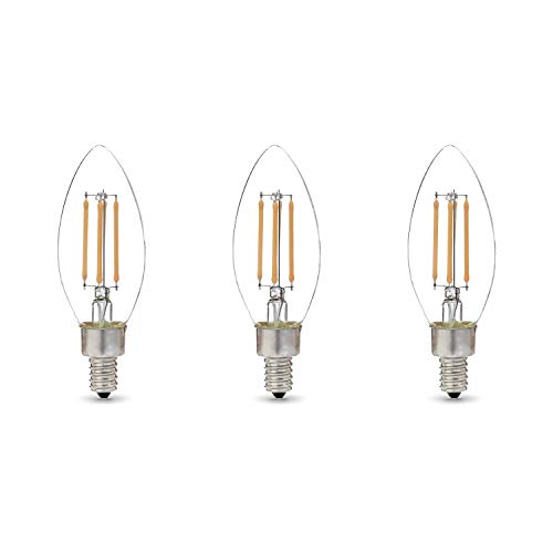 Amazon Basics 60W Equivalent, Clear, Soft White, Dimmable, CEC Compliant, B11 (E12 Candelabra Base) LED Light Bulb | 3-Pack $3.5