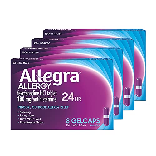 Allegra Adult Non-Drowsy Antihistamine Gelcaps, 8 Count (Pack of 4) $12.99