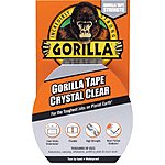 Gorilla Crystal Clear Duct Tape (1.88” x 9 yd) $3.20
