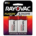 2-Count Rayovac Fusion 9V Alkaline Batteries $2.65 w/ Subscribe &amp; Save