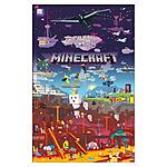 Trends International Minecraft - World Beyond Wall Poster, 22.375&quot; x 34&quot;, Print and Black Hanger Bundle $16.51