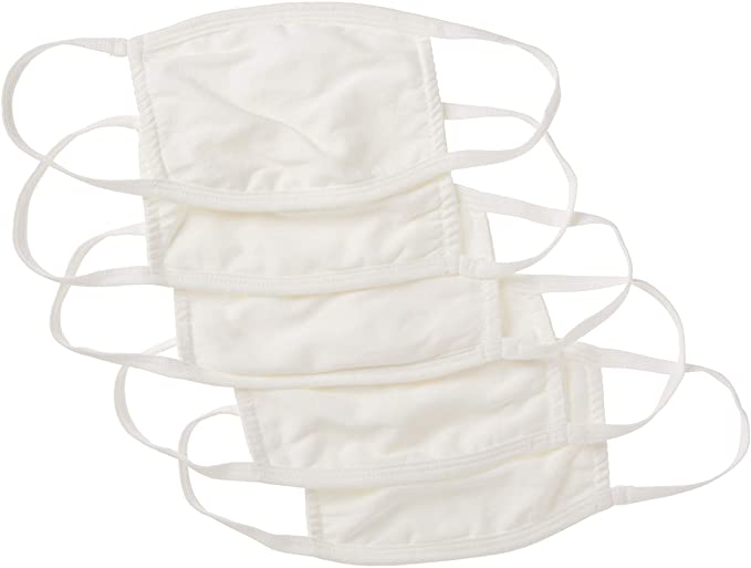 Hanes Reusable Cotton Face Mask, White / Cream, (Pack of 50) $14.95 $14.94