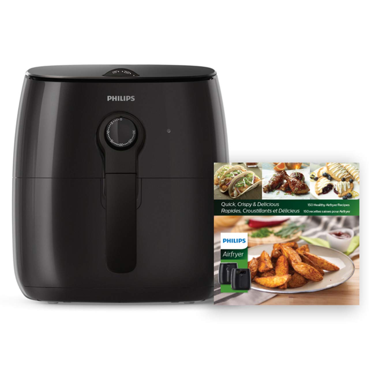 Philips Premium Analog Airfryer with Fat Removal Technology + Revipe Cookbook, 3qt, Black, HD9721/99 $80.10 + Free Shipping