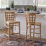 Linon Neville 24&quot; Wood Counter Stools, Set of 2, Natural $209 + Free Shipping