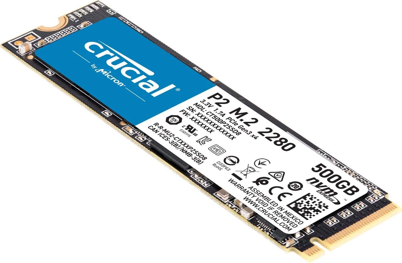 Crucial P2 500GB NVMe PCIe3 M.2 SSD $43