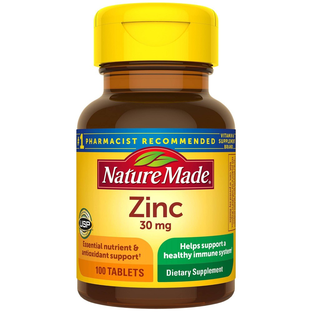 Nature Made Zinc 30mg Dietary Supplement Tablets for Antioxidant and Immune Support - 100ct $5.49
