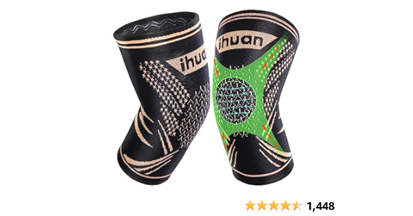 ihuan Copper Knee Braces Sleeves for Knee Pain Women Men - Compression Knee Brace Support for Working, Running, Workout - $6.98