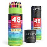 Arteza Watercolor Pencils Set of 48, Presharpened, Triangular-Shaped Colored Pencils for Adults and Kids, For Drawing, Sketching, and Painting  $16.14 $16.12