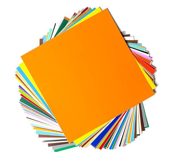 Permanent Adhesive Backed Vinyl Sheets by EZ Craft USA - 12" x 12" - 40 Sheets Assorted Colors Works with Cricut and Other Cutters   $17.84