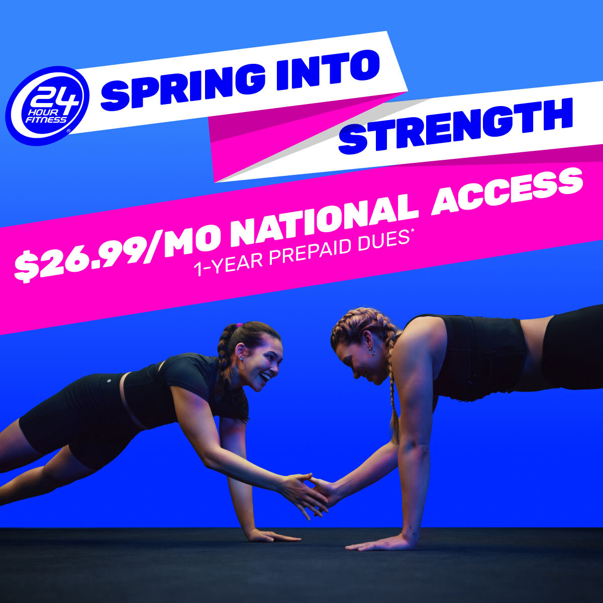 24hourfitness | National access | $26.99 a month + $54 annual fee
