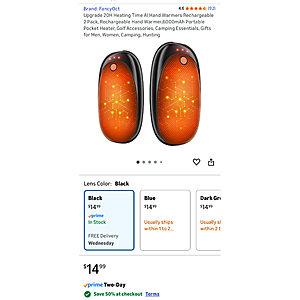 6000 mAh 20H Hand Warmers (pair) $7.49