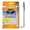 10-Ct Bic Cristal Xtra Smooth Ball Pens (1.0mm Blue Ink) $0.97 + Free Shipping w/ Prime or on $35+