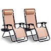 2-Pack SereneLife Zero Gravity Chairs Set w/ Removable Pillows &amp;amp; Cup Tray (Cream) $64.46 + Free Shipping