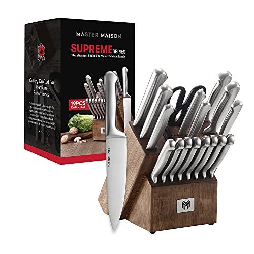 19-Pc Master Maison Kitchen Knife Set & Wooden Block w/ Built In Sharpener $60 + Free Shipping