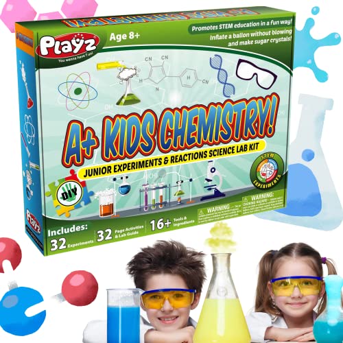 Playz A+ Kids Chemistry Set w/ 32+ Experiments & 27 Tools $12.99 + Free Shipping w/ Prime or on $25+
