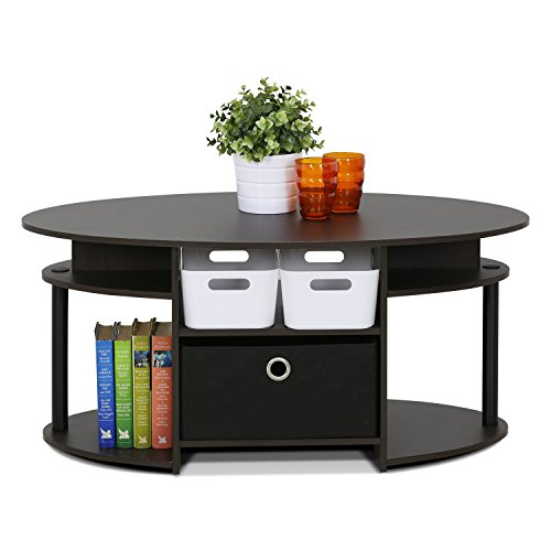 Furinno Jaya Oval Coffee Table (Walnut) $30.50 + Free Shipping