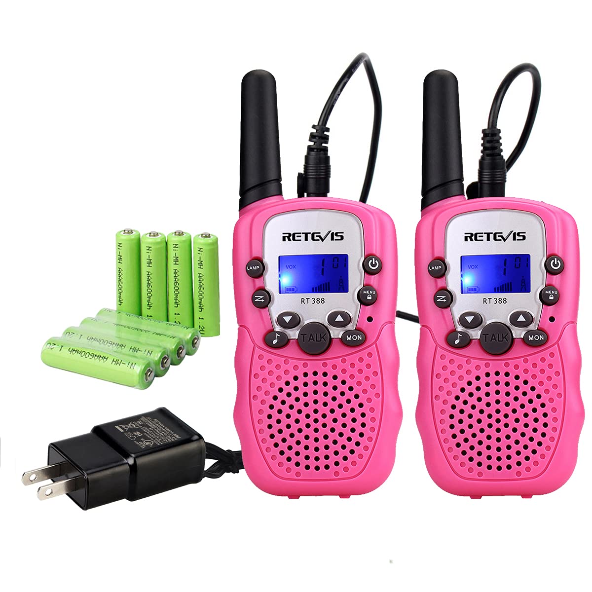 2-Pack Retevis RT-388 Kids' Rechargeable Walkie Talkies w/ Built-In Flashlight (Pink) $13.99 + Free Shipping w/ Prime or on $35+