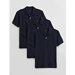 Gap Factory Kid's Sale: Boys 3-Pack Uniform Pique Polo Shirt (Navy or White) $15.30, Girls Stretch Jersey leggings (Various Colors) $6.37 &amp; More + Free Shipping