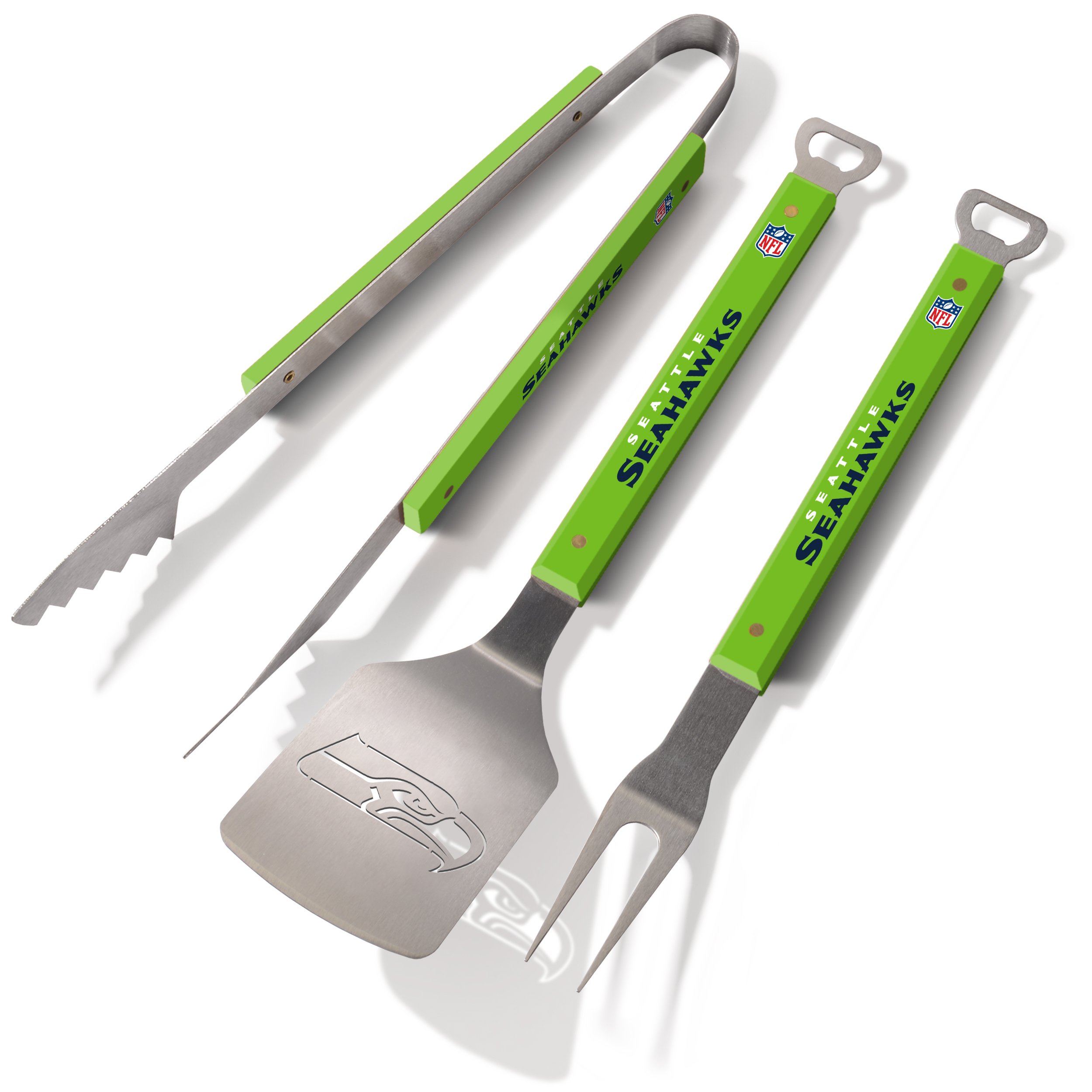 3-Piece YouTheFan NFL Seattle Seahawks or Atlanta Falcons Spirit Series BBQ Set (Stainless Steel) 22" x 9" Each $16.47 & More + Free Shipping w/ Prime or on $35+