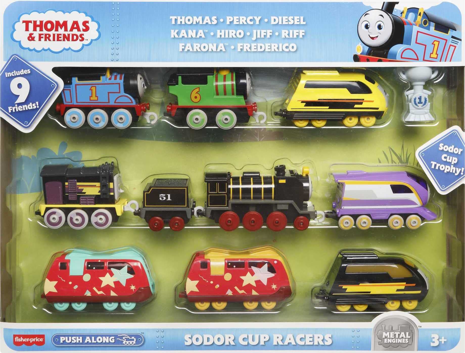 9-Pack ​Fisher-Price Thomas & Friends Sodor Cup Racers (Die Cast Push-Along Toy Trains) $23.49 + Free Shipping w/ Prime or on $35+