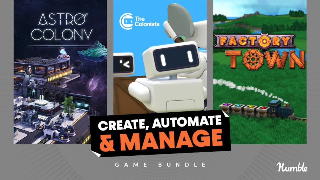 8-Item Create, Automate & Manage Game Bundle: The Colonists, Cardboard Town, Factory Town & More (PC Digital Download Games) $15