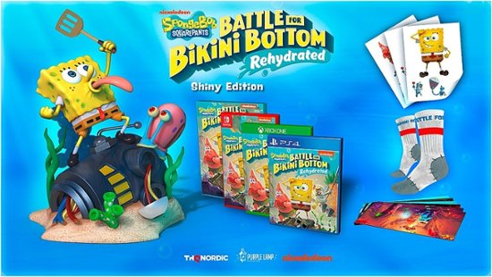SpongeBob SquarePants: Battle for Bikini Bottom Rehydrated Shiny Edition w/ SpongeBob Figurine (PlayStation 5, PS4) $40 + Free Shipping