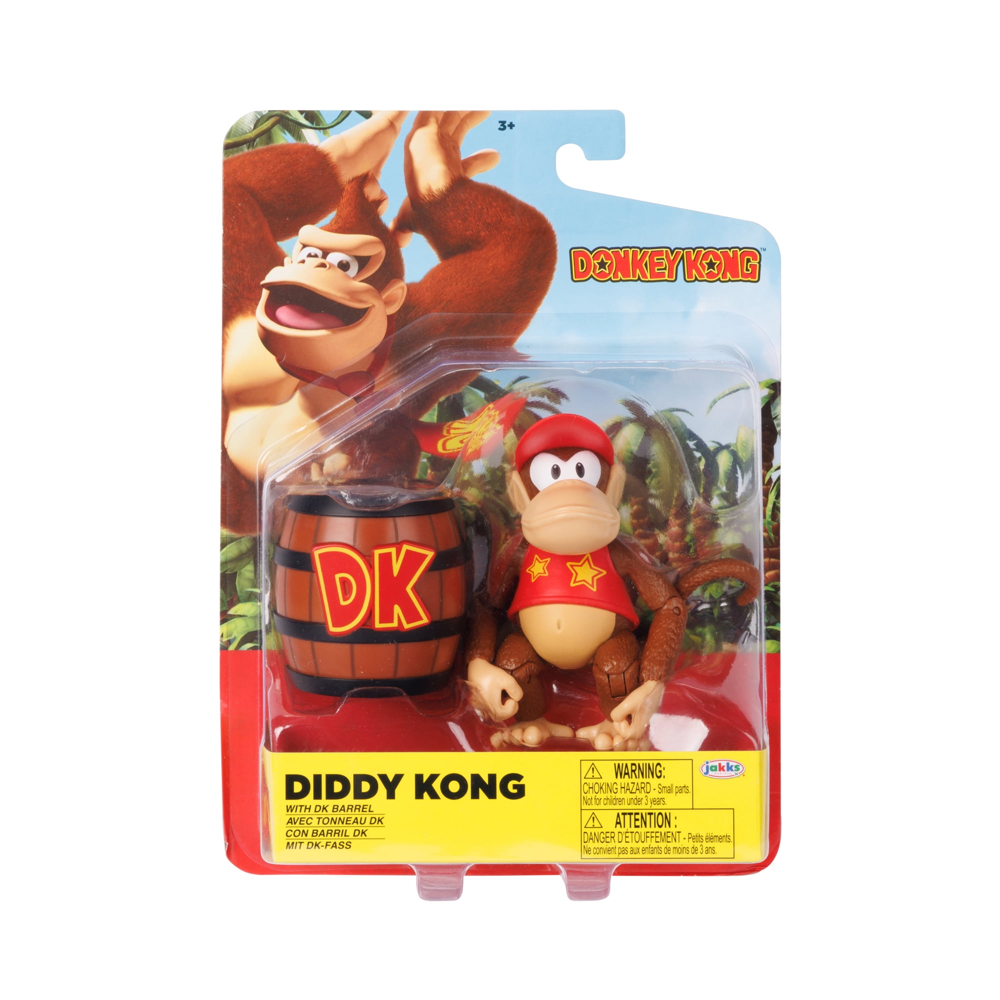 4'' Nintendo's Donkey Kong Franchise: Diddy Kong Action Figure w/ Barrel Accessory  $7.44  + Free S&H w/ Walmart+ or $35+