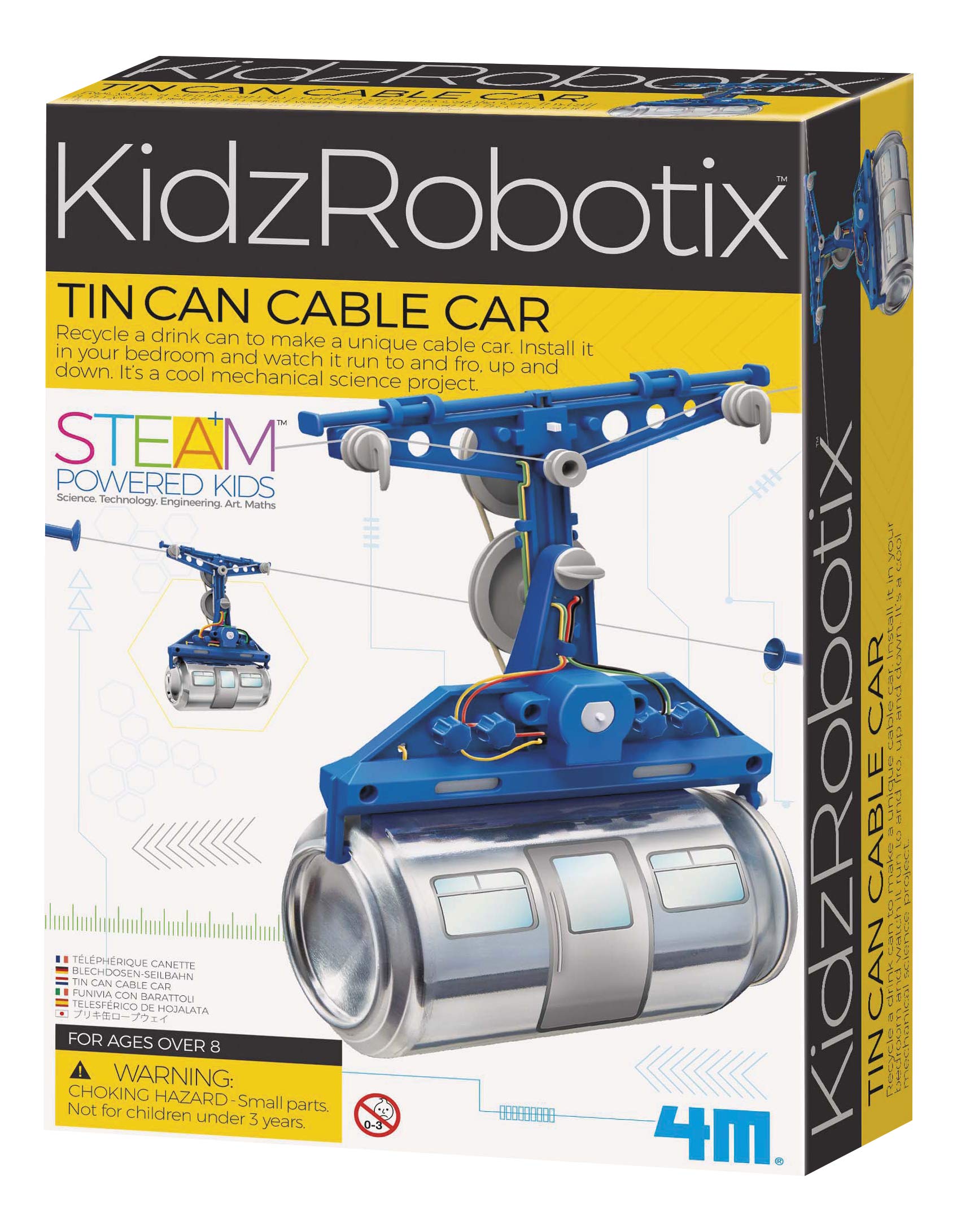 4M Kidz Robotix Tin Can Cable Car (DIY Mechanical Engineering STEM Toy) $7.25 + Free Shipping w/ Prime or on $35+