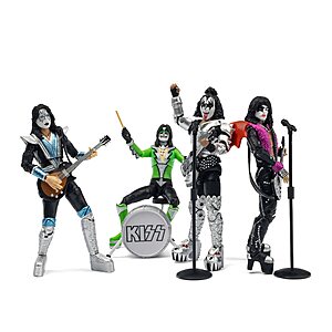 4-Pack 5'' The Loyal Subjects: KISS Band Action Figures w/ Instruments & Accessories (Signature Colors)