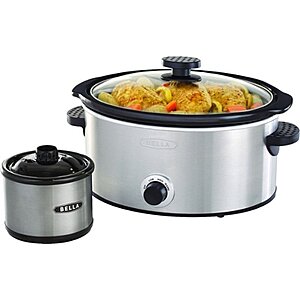 5-qt. Bella  Slow Cooker w/ Dipper (Stainless Steel) $20 + Free Shipping