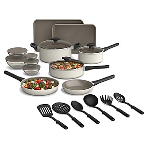 21-Piece Bella Ceramic Nonstick Cookware Set $20 + Free Ship w/ Prime