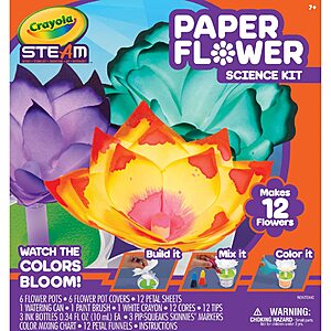 Crayola Color Changing Paper Flower Science Kit (Makes 12 Wicking Flowers) $9.89 + Free Shipping w/ Prime or on $35+