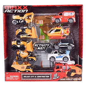10-Piece Maxx Action: Deluxe City & Construction Mini Vehicle w/ Activity Mat $5 + Free Store Pickup at Target or FS on $35+