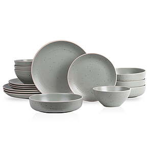 16-Piece Stone Lain Lauren Stoneware Dinnerware Set (Green) .50