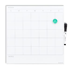 U Brands 14" x 14" Frameless Magnetic Dry Erase Monthly Calendar Board $4 