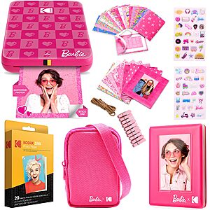 Kodak x Barbie Step Slim Instant Photo Printer Gift Bundle w/ 20 Photo Sheets $90 + Free Shipping