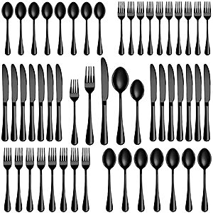 60-Piece Black Silverware Set $20 + Free Shipping w/ Prime or on $35+