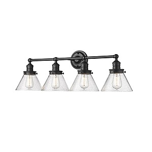 35" 4-Light Millennium Lighting Eyden Wide Vanity Light (Matte Black) + Free Shipping $7.14