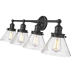 35" 4-Light Millennium Lighting Eyden Wide Vanity Light (Matte Black) $7.15 + Free S&H