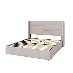 Allewie Lift Up Hydraulic Platform Storage Bed Frame (Queen Size) $88.30 + Free S&H