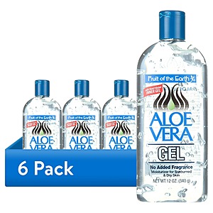 6-Pk 12-Oz Fruit of the Earth Aloe Vera Moisturizing Gel
