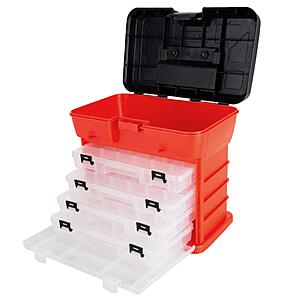 Stalwart Portable Small Parts Organizer w/ 4 Removable Multi-Compartment Trays
