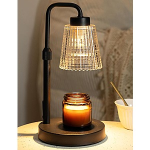 GODONLIF Dimmable Candle Warmer Lamp w/ Timer & Adjustable Height (Black)