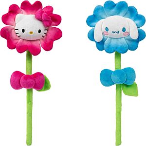 2-Pk 14" Jazwares Hello Kitty & Cinnamoroll Plush Flowers