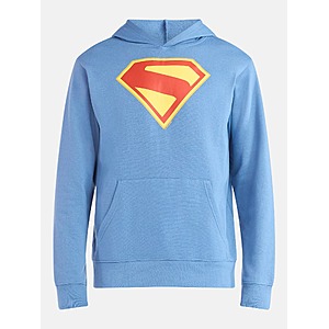 Superman Men's Graphic Pullover Hoodie (Navy Blue) from