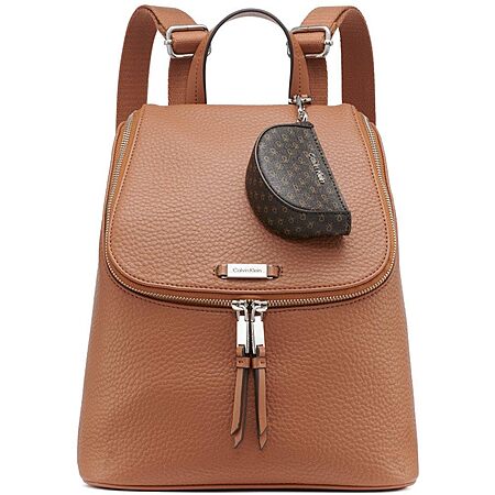 Calvin Klein Zulle Zip-Around Backpack w/ Signature Hang Off (Caramel) $55.56 + Free Shipping